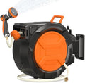Retractable Garden Hose Reel 1/2" 100ft, 2-in-1 Wall Mount & Portable Auto Rewind Water Hose Reel with Any Length Lock & 180° Swivel, Heavy Duty Outdoor Hose Storage for Garden, Patio and Car Washing by Unknown