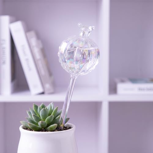 6 PCS Plant Watering Globes, Transparent Glass Self Watering Globes, Iridescent Decorative Automatic Plant Waterer, Indoor and Outdoor Plant Watering Devices for Potted Flowers and Green Plants - Image 3