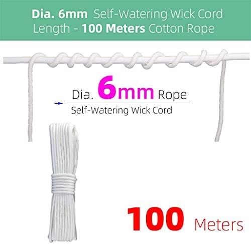 Self Watering Wick Cord, for DIY Automatic Watering DeviceSystem Potted Plant Sitter Auto Drip Irrigation 100m/328.08 Feet 1pcs (Size : 6mmx100m) - Image 2