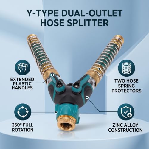 Fafeicy 3/4 Inch Y Garden Hose Connector, 2 Way Water Splitter - Image 2
