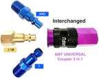 SANFU Air Hose Fittings, Aluminum AMT Universal Air Coupler and I/M Industrial Type Air Plug Kit, 1/4 Inch Threads Size, 1/4 Inch Body Size, 29 Pieces Air Compressor Accessories Fittings Kit(Purple) - Image 3