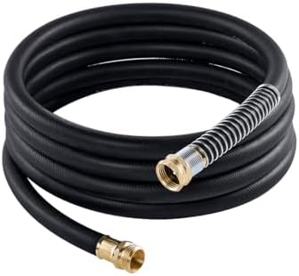 Guitrees Leader Garden Hose 15ft x 5/8", Heavy Duty Short Water Hose, Male to Female Fittings, Five Layered Braiding for Durability, 1000PSI Burst, 300PSI Working (Black) by Guitrees