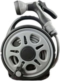 16M/53FT Garden Hose Set with Integrated Storage – 12mm Diameter Flexible Plastic Water Hose with Multi-Pattern Spray Nozzle for Lawn Irrigation, Yard Watering, and Outdoor Plant Care,Gray by Fogun