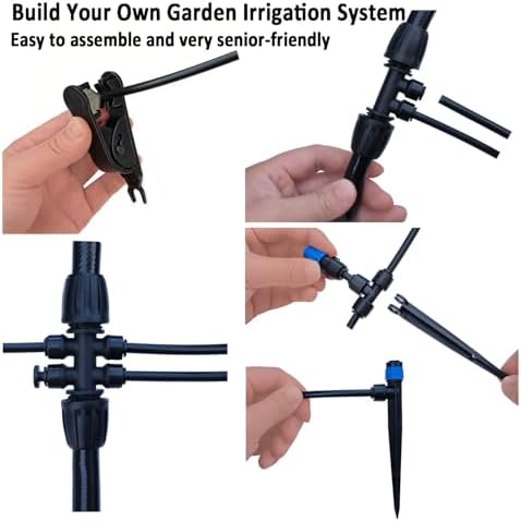 Drip Irrigation System with Water Timer for Garden,Main ID 1/2inch 32Ft and 1/4inch 136Ft Water Hose, 2-Zone Automatic Watering System Sufficient Water, Irrigation Dripper Waterflow Evenly Easy DIY - Image 6
