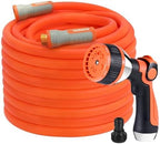 YAMATIC Heavy Duty Garden Hose 5/8 in x 100 ft with 10 Adjustable Spray Garden Hose Nozzle by YAMATIC