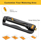 FANHAO Oscillating Sprinkler for Yard, Garden and Flower Beds, Covers Up to 3,600 sq. ft., Durable Lawn Sprinkler with 19 Precision Nozzles, Adjustable Range Watering System - Image 4