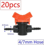 Ship accessories 20pcs Drip Irrigation Mini Valve 4/7 3/8/10/12/16/20 /25mm Pipe Garden Tap 1/2" 3/4" Male Thread Water Hose Barb Connector Irrigation accessories(A) - Image 3