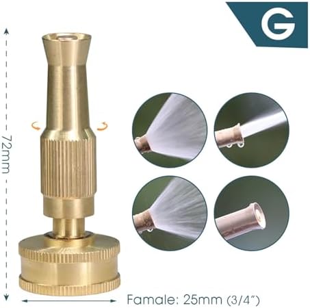 2 pcs Adjustable Brass Nozzle 1/2 3/4 Garden Hose Copper Adapter Quick Water Connector(G) - Image 2