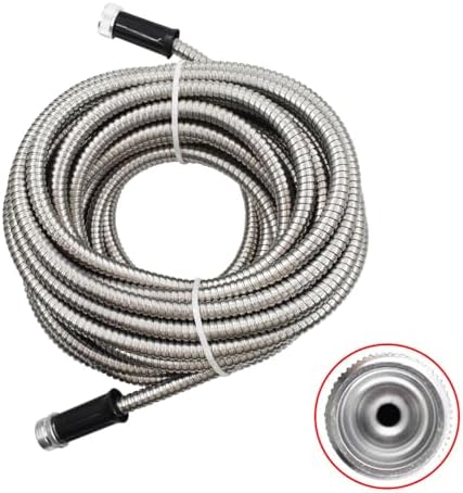 75ft 304 Stainless Steel Garden Hose Water Hose with Adjustable Nozzle Outdoor Heavy Duty Flexible Lightweight,No Kink by mitoharet