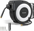 Enclosed Retractable Air Hose Reel, 3/8 Inch x 45+5 Ft Black by Spaceandtimesaver