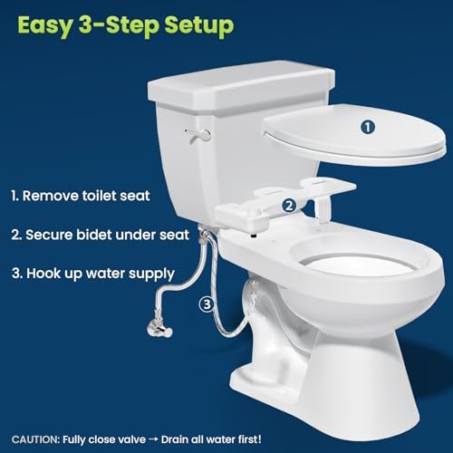 Clirass Ultra-Slim Bidet Attachment, Self-Cleaning Dual Nozzle (Feminine/Posterior Wash), Accessibility-Enhanced Large Buttons, Quick-Release, Non-Electric Fresh Water System with Adjustable Pressure - Image 6