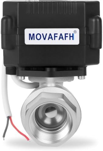 3/4'' Motorized Ball Valve, 2 Wire Reverse Polarity Electric Water Valve with Full Port, 9-24V DC Automatic Ball Valve, Stainless Steel, NSF Certified, IP67 by movafaFH
