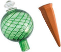 Plant Nanny 12oz Green Spiral Fluted Watering Globe & Stake Set by Plant+Nanny