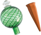 Plant Nanny 12oz Green Spiral Fluted Watering Globe & Stake Set by Plant+Nanny