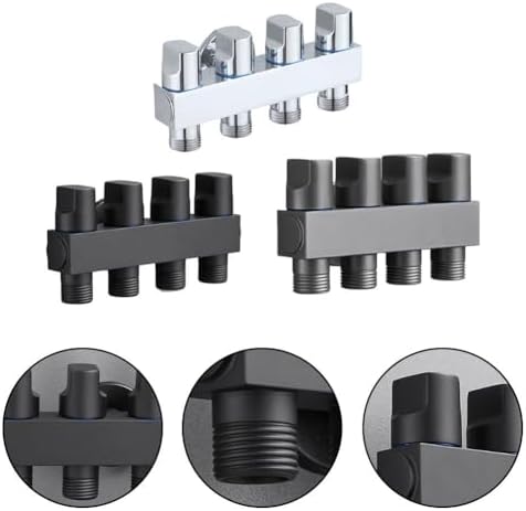 Solid Brass 4 Way Hose Splitter with Independent Shut Off Valves - Garden Water Manifold for Irrigation - Rust Resistant Adapter for Outdoor Faucet - 3/4 Inch Connection Silver(Silver) - Image 6