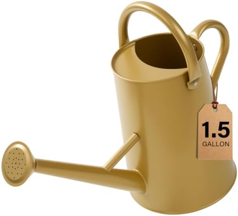 Gold Watering Can for Outdoor&Indoor Plants，1.5 Gallon by Shopwithgreen