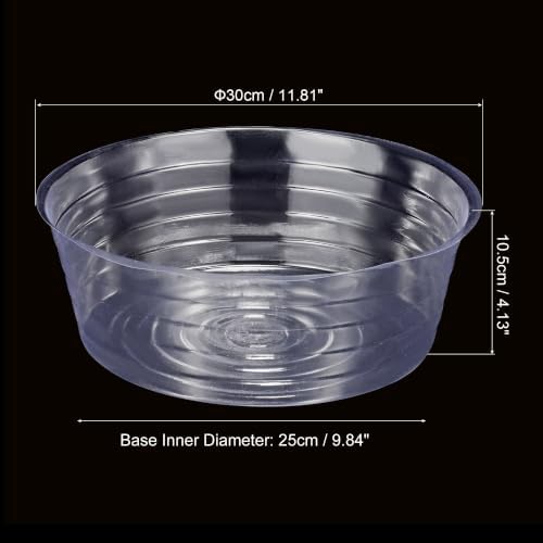 MECCANIXITY Plant Pot Saucer 12 Inch Plastic Round Flower Drip Tray for Indoor Outdoor, Clear Pack of 20 - Image 2