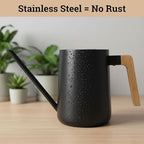Metal Small Indoor Watering Can with Long Spout & Real Wood Handle, 35oz - Image 3
