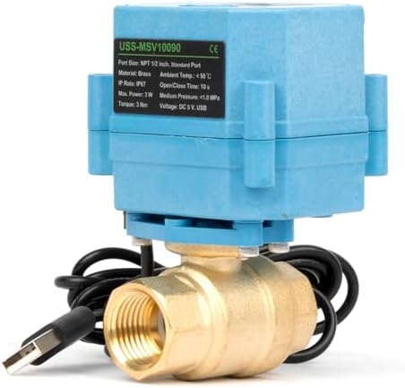 Motorized Ball Valve 1/2 in NPT U.S. Solid WiFi Smart 2-Way Brass Electric Valve USB Powered LED Indicator Remote On/Off for Water and Irrigation - Image 2