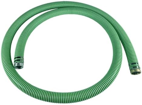 Gloxco Heavy Duty EPDM All Weather Suction Hose Assembly, Black Tube, Lime Green Helix, 3" Inside Diameter with Male x Female NPSM Pinlug Fittings Installed, 20 ft Length - Image 2