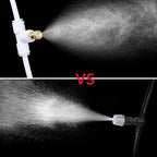 Outdoor Misters Cooling System, Garden Irrigation System Kit, DIY Plant Watering Devices, Garden Irrigation Misting Sprinkler System with Brass Fog Nozzles(15M(49.2ft)) - Image 3