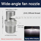 304 stainless steel cleaning nozzle wide angle fan nozzle (1/8, 1/4, 3/8, 1/2, 3/4BSPT) high pressure cleaning nozzle flood nozzle flat fan nozzle 3/4 wide angle fan nozzle （Hole diameter 7.5mm） 5pcs - Image 2