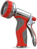 Garden Hose Nozzle Sprayer, Heavy Duty Metal Hose Nozzle with 9 Adjustable Patterns (Color : Red) by Unknown