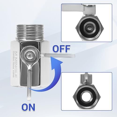 M MINGLE Garden Hose Shut Off Valve, Stainless Steel, 3/4 Inch, 2-Pack - Image 4