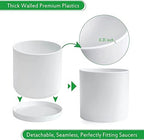 D'vine Dev Plastic Planter Pot with Saucer, 10 in, White Color, 74-X-A-2 - Image 4