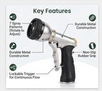 Heavy Duty Hose Nozzle, Metal Garden Water Hose Sprayer - Image 7