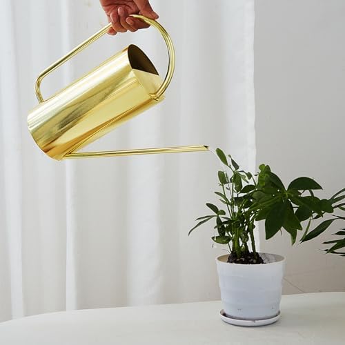 Watering Can Indoor Plants, 1500ml Large Capacity Stainless Steel Pot with Long Spout Watering Can for Indoor Bonsai Plants for Gardening ﻿ (Gold) - Image 6