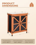 Outdoor Storage Cabinet, 31.5"×17.7"×33.3" in Wood Garden Tool Shed with Rustproof Metal Top, Potting Bench for Patio, Backyard, Pool & Garage, Organizer with Shelves - Image 2