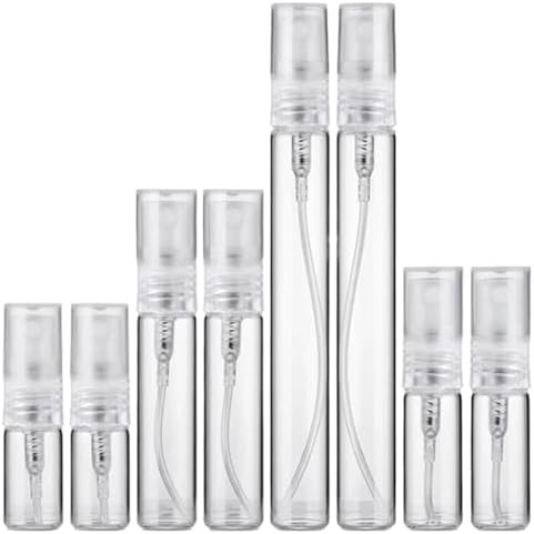 50PCS Refillable Perfume Bottle Set 2ml 3ml 5ml 10ml Glass Spray Atomizer Travel by Unknown