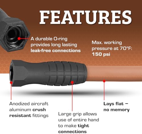 Flexzilla Colors SwivelGrip Garden Hose 5/8 in. x 50 ft., Lightweight All-Weather Water Hose, Durable and Flexible, Leak-Free Connections, Red Clay - Image 4