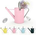 Galvanized Iron Watering Can for Indoor Plants, DIY Watering Cans for House Plant Garden Flower, Long Spout Water Can for Outdoor Watering Plants 6.44L 1.7Gallon (Pink) by Longrun