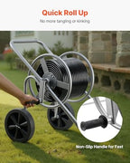 VEVOR Hose Reel Cart, 200/300 ft High-Pressure Garden Hose Cart, Hoses Reel Carts with Two Wheels, Handle & Heavy-Duty Mesh Storage Basket, Portable Hoses Reels for Garden Watering, Car Washing - Image 3