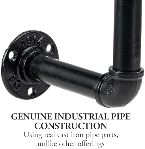 MyGift Wall Mounted Black Metal Garden Hose Holder with Pipe Design - Image 5