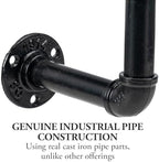 MyGift Wall Mounted Black Metal Garden Hose Holder with Pipe Design - Image 5