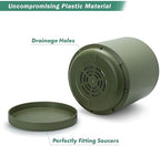D'vine Dev Plastic Planter Pot with Saucer, 16 in, Olive, 74-X-I-5 - Image 4