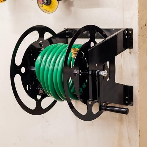 Dumble RV Extension Cord Reel Stand - 50-100ft Black Steel RV Electrical Cord Roll Up or Camper Hose Organizer Spool - Image 7