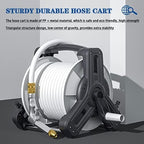 Hose Reel Cart Garden Hose Reels Wall Mount Floor Cleaning Hose Cart, Watering Hose Organizer, Household Portable Irrigation Tools, with High Pressure Water Gun (Color : A, Size : Hose Cart+15m Pipe - Image 4