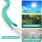 SPECILITE 25ft 304 Stainless Steel Metal Garden Hose(Aqua) with Blue Nozzle - Image 2