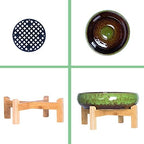 Succulent Pots, 7.3/10 Inch Large Bonsai Pots with Tray Set of 2 - Image 3