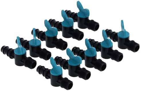 Tnfeeon 50PCS 1/2in Male Thread Barbed Ball Valve for 25mm Irrigation Pipe, Accessories for 25mm Irrigation Pipe, Shut Off Switch for Garden Drip System, Manual Water Control for - Image 7