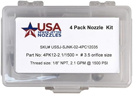 Sewer Jetter Hose & 4 Nozzles 1/8in. NPT x 100ft. 4800 PSI & 3.5 Button Nose Thruster Flusher Monster & Degreaser Nozzles - Image 7