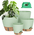 Plant Pots, 12" 10" 6" 8" Inch Self Watering Pots with Water Level Indicator, Set of 5 Flower Pots Indoor with Drainage Holes, Modern Planters for Indoor Outdoor Plants, Room & Office Décor by Unknown