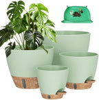 Plant Pots, 12" 10" 6" 8" Inch Self Watering Pots with Water Level Indicator, Set of 5 Flower Pots Indoor with Drainage Holes, Modern Planters for Indoor Outdoor Plants, Room & Office Décor by Unknown