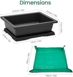 GROWNEER Large Bonsai Pots 3 Pack 14 Inch with Drainage Trays Training Pot - Image 2