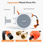 Retractable Hose Reel 5/8" x 100 FT, Heavy-Duty Garden Hose with Aluminum Bracket & Brass Seal, 10-Pattern Nozzle, Auto Rewind & Any-Length Lock, 180 Swivel, Wall Mount for Yard Lawn Patio - Image 3