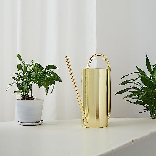 HERCHR Watering Can, Watering Can Indoor Metal Watering Can with Long Spout Watering Can for Plants Mini Watering Can Long Spout Water Can(Gold) - Image 6